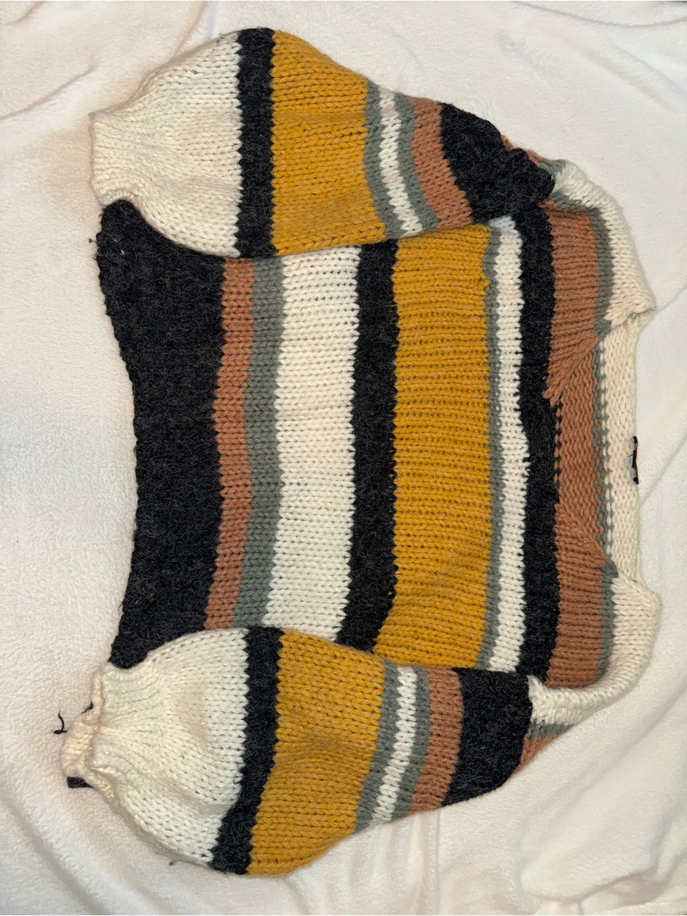 Forever 21 Striped Knit Sweater in Mustard, Cream, Black, Gray, and Rust